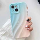 For iPhone 14 Plus Wave Texture Gradient Color TPU Phone Case(Blue-Pink) - 1