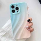 For iPhone 14 Pro Max Wave Texture Gradient Color TPU Phone Case(Blue-Pink) - 1