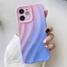 For iPhone 12 Wave Texture Gradient Color TPU Phone Case(Pink-Blue) - 1