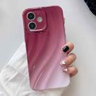 For iPhone 12 Wave Texture Gradient Color TPU Phone Case(Wine Red-White) - 1