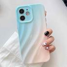 For iPhone 12 Wave Texture Gradient Color TPU Phone Case(Blue-Pink) - 1