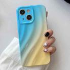 For iPhone 12 Pro Max Wave Texture Gradient Color TPU Phone Case(Blue-Yellow) - 1