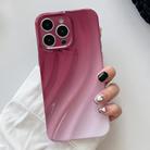 For iPhone 15 Pro Max Wave Texture Gradient Color TPU Phone Case(Wine Red-White) - 1