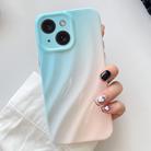 For iPhone 15 Plus Wave Texture Gradient Color TPU Phone Case(Blue-Pink) - 1