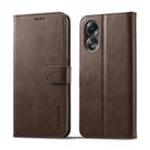 For OPPO A78 4G LC.IMEEKE Calf Texture Horizontal Flip Leather Case(Brown) - 1