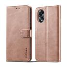 For OPPO A78 4G LC.IMEEKE Calf Texture Horizontal Flip Leather Case(Rose Gold) - 1