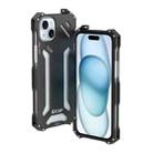 For iPhone 15 R-JUST RJ17 Shockproof Armor Metal Phone Case(Black) - 1