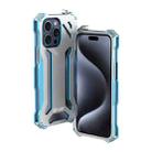 For iPhone 15 Pro R-JUST RJ17 Shockproof Armor Metal Phone Case(Blue) - 1