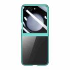 For Samsung Galaxy Z Flip5 Large Window Integrated Electroplated Phone Case(Green) - 1