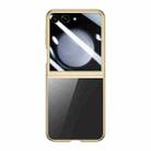 For Samsung Galaxy Z Flip5 Large Window Integrated Electroplated Phone Case(Gold) - 1