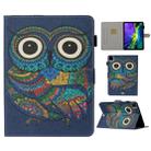 For iPad Pro 11 (2020) Colored Drawing Pattern Horizontal Flip PU Leather Tablet Case with Holder & Card Slot & Sleep / Wake-up Function(Owl) - 1