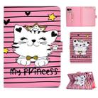 For iPad 10.2 Colored Drawing Pattern Horizontal Flip PU Leather Case with Holder & Card Slot & Sleep / Wake-up Function(Crown Cat) - 1