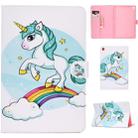 For Samsung Galaxy Tab A 10.1 (2019) T510/T515 Colored Drawing Pattern Horizontal Flip PU Leather Case with Holder & Card Slot(Unicorn) - 1