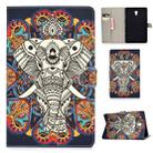 For Samsung Galaxy Tab A 10.5 T590/T595 Colored Drawing Pattern Horizontal Flip PU Leather Case with Holder & Card Slot(Colorful Elephant) - 1