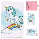 For Amazon Kindle Fire HD 8 2016/2017 Colored Drawing Pattern Horizontal Flip PU Leather Case with Holder & Card Slot & Sleep / Wake-up Function(Unicorn) - 1