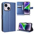 For iPhone 15 Plus Diamond Texture Leather Phone Case(Blue) - 1