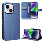 For iPhone 15 Diamond Texture Leather Phone Case(Blue) - 1