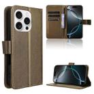 For iPhone 16 Pro Max Diamond Texture Leather Phone Case(Brown) - 1