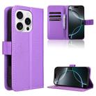 For iPhone 16 Pro Diamond Texture Leather Phone Case(Purple) - 1