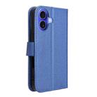 For iPhone 16 Plus Diamond Texture Leather Phone Case(Blue) - 3