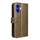 For iPhone 16 Plus Diamond Texture Leather Phone Case(Brown) - 3