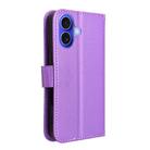 For iPhone 16 Plus Diamond Texture Leather Phone Case(Purple) - 3