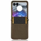 For Motorola Razr 50 Diamond Texture Leather Phone Case(Brown) - 3