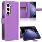 For Samsung Galaxy Z Fold6 Diamond Texture Leather Phone Case(Purple) - 1