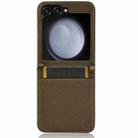 For Samsung Galaxy Flip6 Diamond Texture Leather Phone Case(Brown) - 3