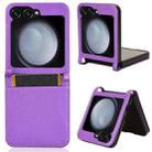 For Samsung Galaxy Flip6 Diamond Texture Leather Phone Case(Purple) - 1