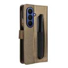 For Samsung Galaxy Z Fold7 with Pen Slot Diamond Texture Leather Phone Case(Brown) - 3