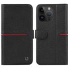 For iPhone 15 Pro Max GEBEI Top-grain Horizontal Flip Leather Phone Case(Black) - 1