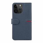 For iPhone 15 Pro Max GEBEI Top-grain Horizontal Flip Leather Phone Case(Blue) - 3