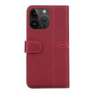 For iPhone 15 Pro Max GEBEI Top-grain Horizontal Flip Leather Phone Case(Wine Red) - 3