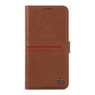 For iPhone 15 Pro Max GEBEI Top-grain Horizontal Flip Leather Phone Case(Brown) - 2