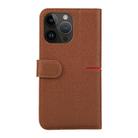 For iPhone 15 Pro Max GEBEI Top-grain Horizontal Flip Leather Phone Case(Brown) - 3