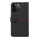 For iPhone 15 Pro GEBEI Top-grain Horizontal Flip Leather Phone Case(Black) - 3