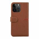 For iPhone 15 Pro GEBEI Top-grain Horizontal Flip Leather Phone Case(Brown) - 3