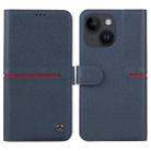 For iPhone 15 GEBEI Top-grain Horizontal Flip Leather Phone Case(Blue) - 1