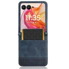 For Motorola Razr 50 Ultra Retro Texture Leather Phone Case(Blue) - 3