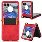 For Motorola Razr 50 Retro Texture Leather Phone Case(Red) - 1