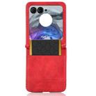 For Motorola Razr 50 Retro Texture Leather Phone Case(Red) - 3