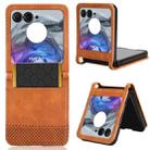 For Motorola Razr 50 Retro Texture Leather Phone Case(Brown) - 1