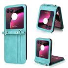 For Motorola Razr 40 Ultra Crossbody Card Slot Leather Phone Case(Mint Green) - 1