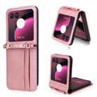 For Motorola Razr 40 Ultra Crossbody Card Slot Leather Phone Case(Pink) - 1