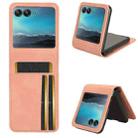 For Motorola Razr 40 Ultra Skin Feel Card Slot Leather Phone Case(Pink) - 1