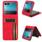 For Motorola Razr 40 Ultra Skin Feel Card Slot Leather Phone Case(Red) - 1
