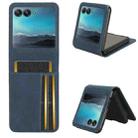 For Motorola Razr 40 Ultra Skin Feel Card Slot Leather Phone Case(Blue) - 1