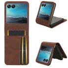 For Motorola Razr 40 Ultra Skin Feel Card Slot Leather Phone Case(Brown) - 1