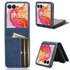 For Motorola Razr 50 Ultra Skin Feel Card Slot Leather Phone Case(Blue) - 1